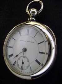 Illinois 1874 Civil War era silver pocket watch Key wind + key set